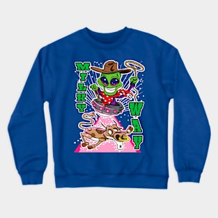 Milky Way Alien Abduction Cow Crewneck Sweatshirt